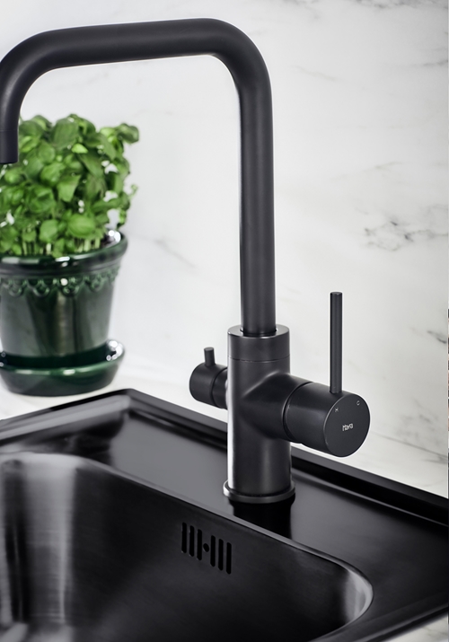 KITCHEN FAUCET STAND BLACK WITH DISHWASH VALVE