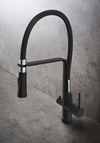 KITCHEN FAUCET VERGE BLACK WITH DISHWASH VALVE