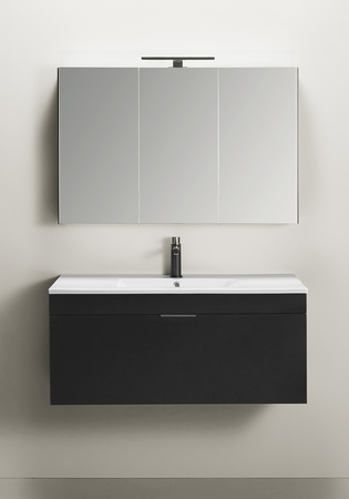 Vanity Cabinet Go 1 Drawer With Basin And Mirror Cabinet  Black 1000