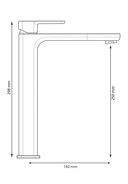 BASIN MIXER SMOOTH HIGH BRASS