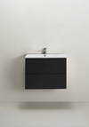 VANITY CABINET GO 2 DRAWERS BLACK 600 WITH BASIN