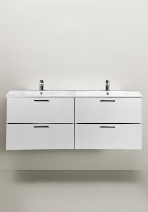 VANITY CABINET GO 2X2 DRAWERS WHITE 1200D WITH BASIN