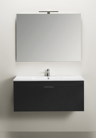 Vanity Cabinet Go 1 Drawer With Basin And Mirror Black 1000