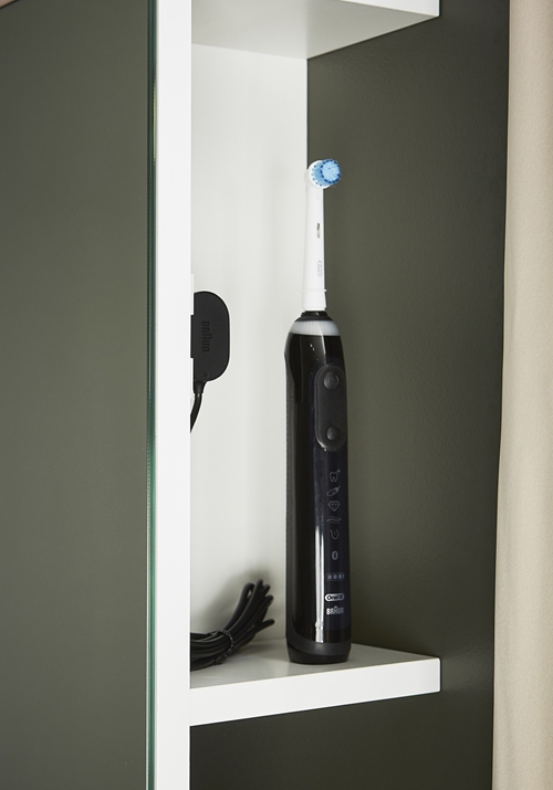 UPPER MIRROR WITH STORAGE STORE WHITE 400