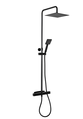 SHOWER COLUMN MIX SLIM SQUARE 150CC BLACK MATT W 250X250 SHOWER