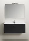 VANITY CABINET GO 1 DRAWER WITH BASIN AND MIRROR BLACK 1000