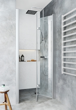 SHOWER DOOR IGLOO PRO  FOLD 95 NICHE 930-1000MM CLEAR GLASS ALUMINIUM