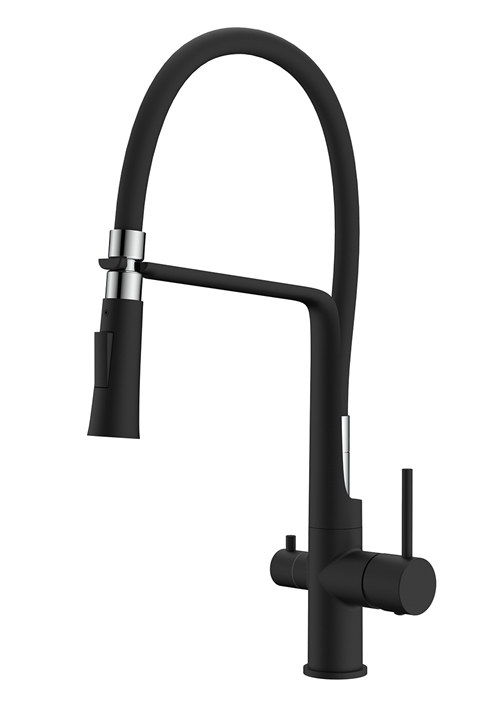 KITCHEN FAUCET VERGE BLACK WITH DISHWASH VALVE