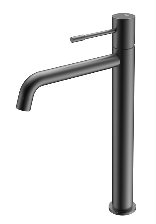 BASIN MIXER FINE HIGH BRUSHED BLACK CHROME