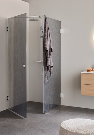 Shower Corner Infinity Lace Combi Door/Wall 90X80 Chrome