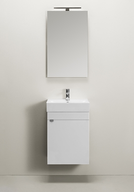 VANITY CABINET GO 1 DOOR WITH BASIN AND MIRROR WHITE 450