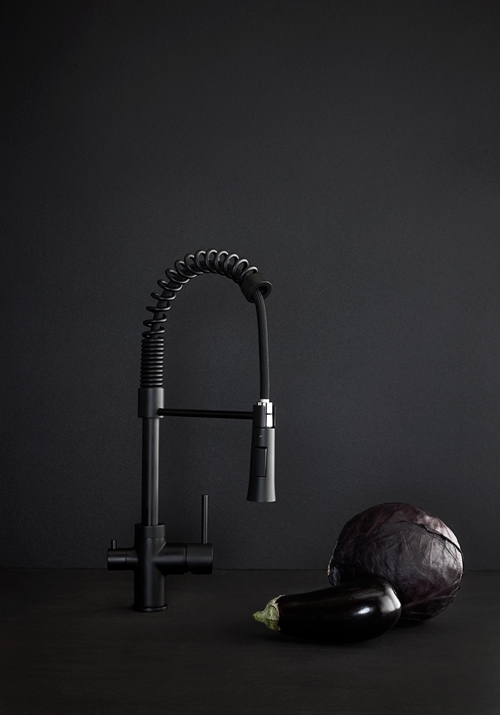 KITCHEN FAUCET DINE BLACK WITH DISHWASH VALVE