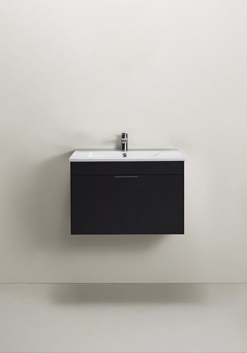 VANITY CABINET GO 1 DRAWER WITH BASIN BLACK 600