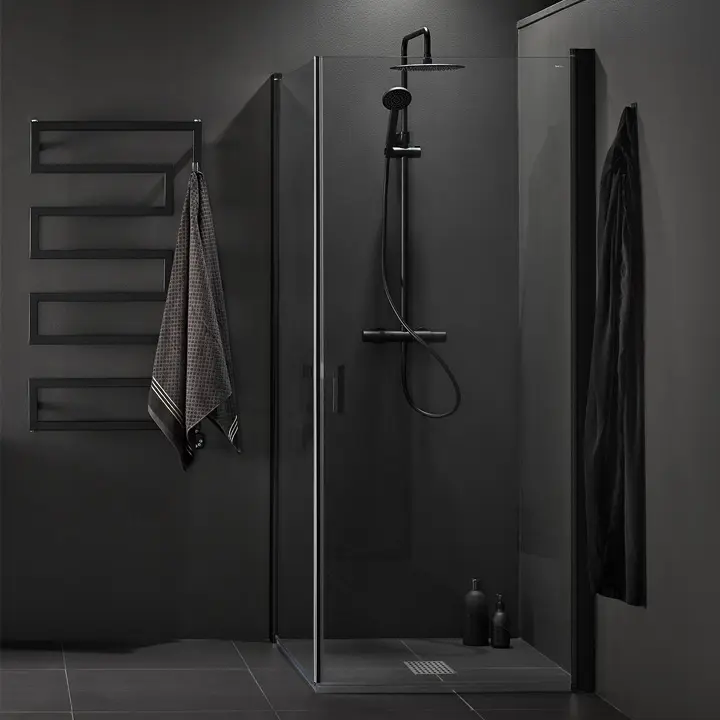 Shower and overhead shower in black