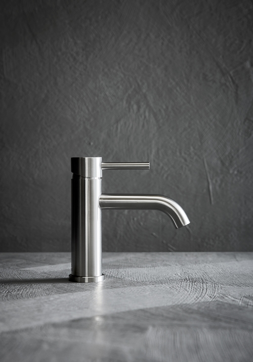 BASIN MIXER RECO LOW STAINLESS STEEL BRUSHED
