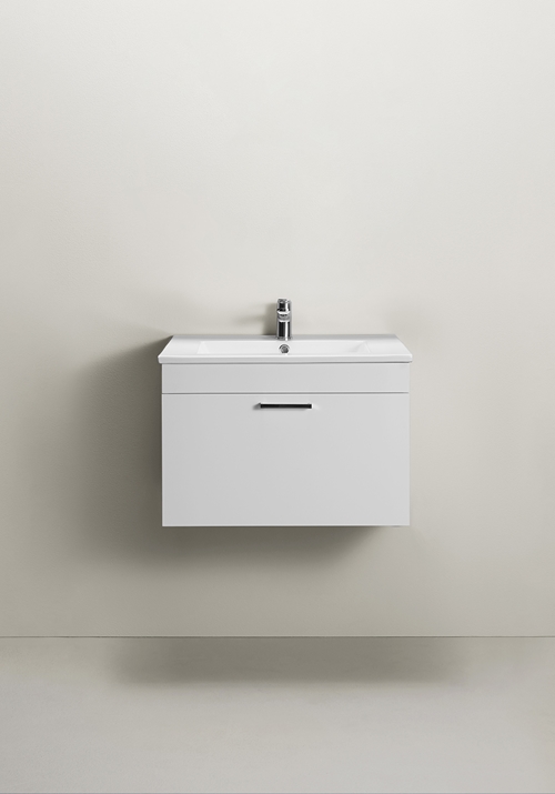 VANITY CABINET GO 1 DRAWER WITH BASIN WHITE 600