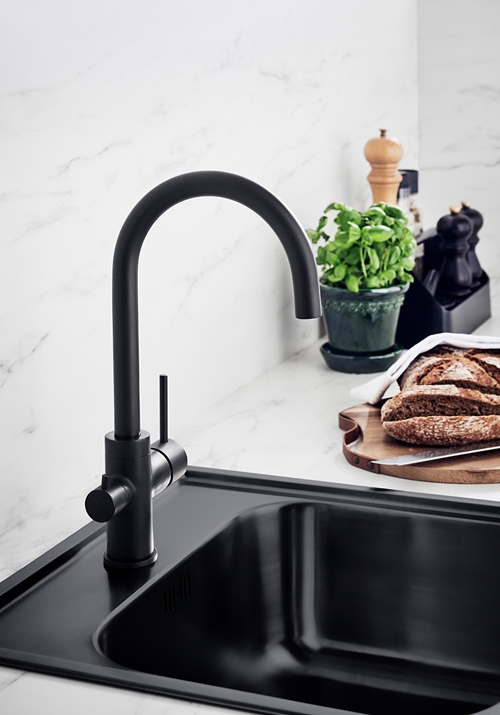 KITCHEN FAUCET BOW BLACK WITH DISHWASH VALVE