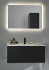VANITY CABINET GO 2 DRAWERS BLACK 1000 WITH BASIN