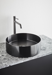 BASIN CIRCLE STEEL BRUSHED BLACK CHROME