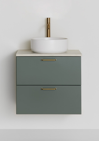 Under Cabinet Haze 2 Drawers 600 Green With Countertop And Basin