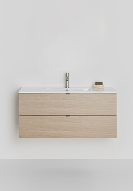 UNDER CABINET GO 2 DRAWERS LIGHT OAK 1000 WITH BASIN