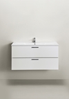 VANITY CABINET GO 2 DRAWERS WHITE 1000 WITH BASIN