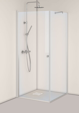 Shower Corner Igloo Pro Door + Wall 70X100 Clear Glass Alu