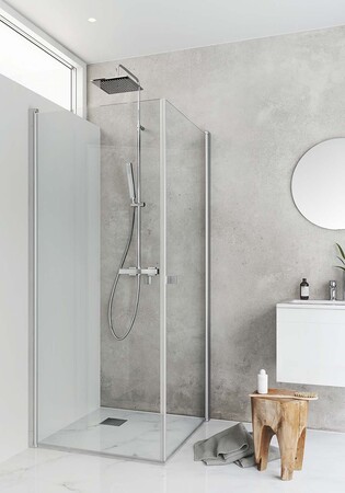 Shower Corner Igloo Pro Sq 80X80 Clear Glass Aluminium