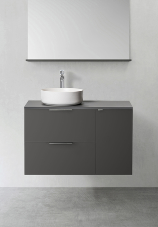 Vanity Unit Shape 900 (600 With Side Cabinet Push 300) Anthracite