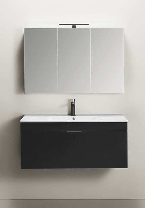GO 1000 COMPL WITH MIRROR CABINET BLACK