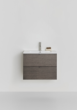 UNDER CABINET GO 2 DRAWERS DARK OAK 600 WITH BASIN