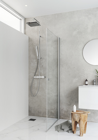 Shower Door Igloo Pro Str Clear Glass 100 Aluminium
