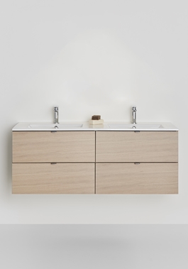 UNDER CABINET GO 2X2 DRAWERS LIGHT OAK 1200D WITH BASIN