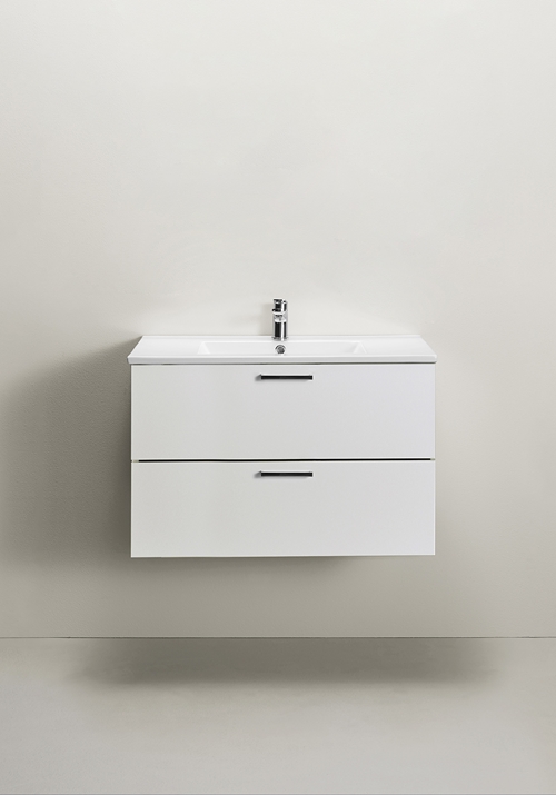 VANITY CABINET GO 2 DRAWERS WHITE 800 WITH BASIN