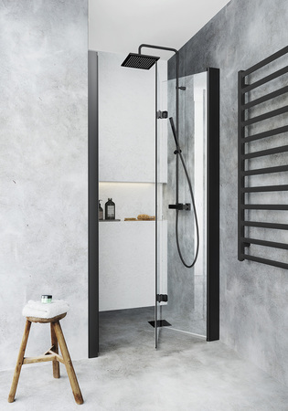 Shower Door  Igloo Pro Fold 95 Niche 930-1030Mm Clear Glass Black