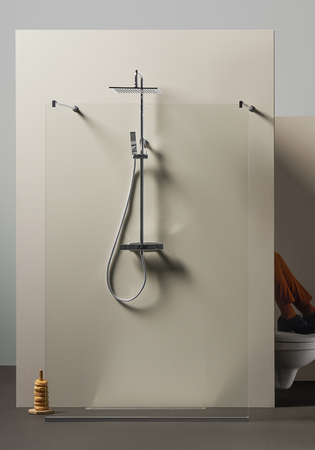 Shower Wall Igloo Pro I-Wall 130 Clear Glass Aluminium