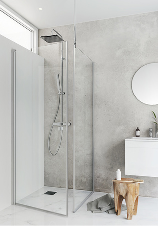 Shower Corner Igloo Pro Door + Wall 70X100 Clear Glass Alu