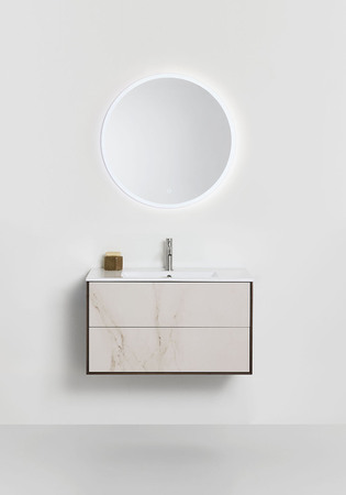 Tvättställskåp Edge Smoked Oak Stone 800 With Basin