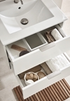 VANITY CABINET GO 2 DRAWERS WHITE 600 WITH BASIN