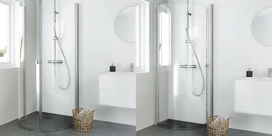 Shower enclosure with flexible solutions