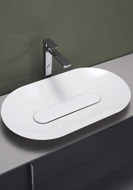 EDGE OVAL WASHBASIN GLAZED STEEL