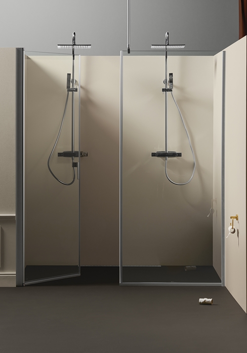 SHOWER WALL IGLOO PRO NICHE 1655-1685MM DOOR 90 +  WALL 80 CLEAR GLASS ALUMINIUM